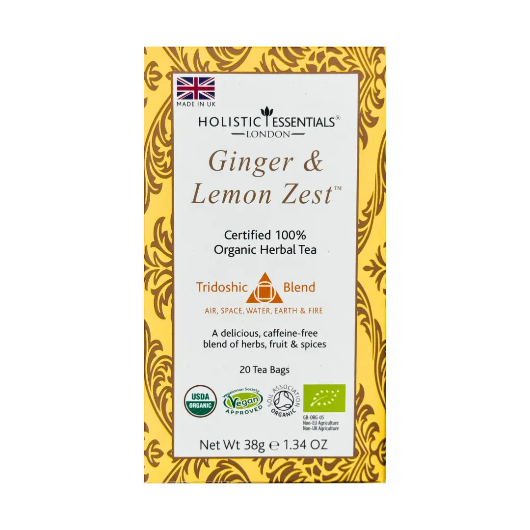 Ginger & Lemon Zest™ - Organic Herbal Tea | Holistic Essentials