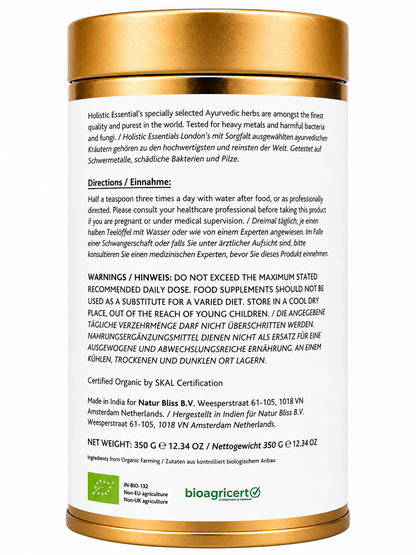 Pure & Natural Organic Tulsi Powder - 350G | Holistic Essentials Europe - Directions